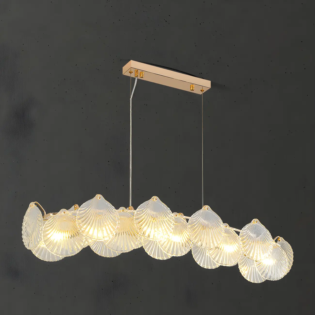 Modern Gold Shell Chandelier for Living Room Image - 7 | homeyfad