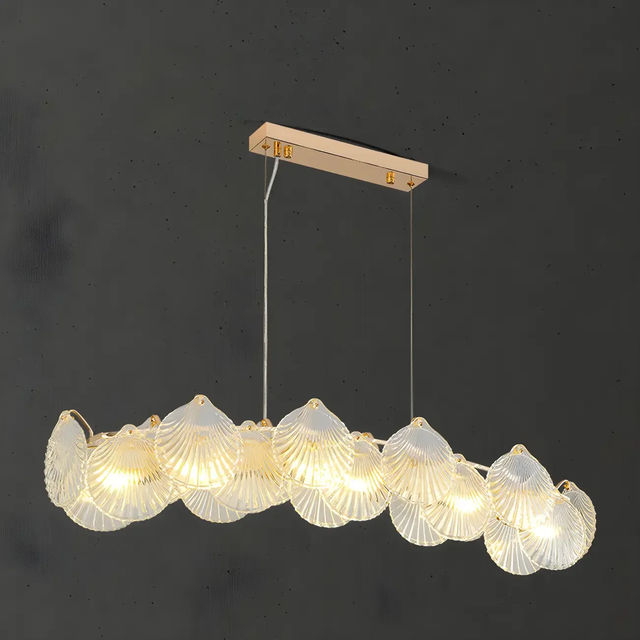 Modern Gold Shell Chandelier for Living Room Image - 7