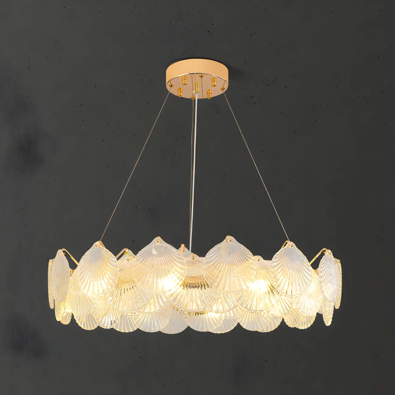 Modern Gold Shell Chandelier for Living Room Image - 8 | homeyfad
