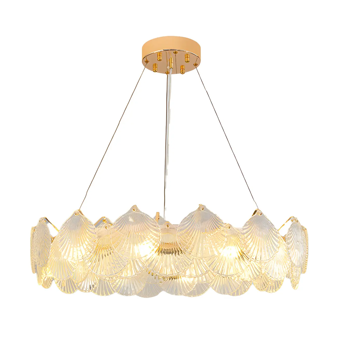 Modern Gold Shell Chandelier for Living Room Image - 9 | homeyfad