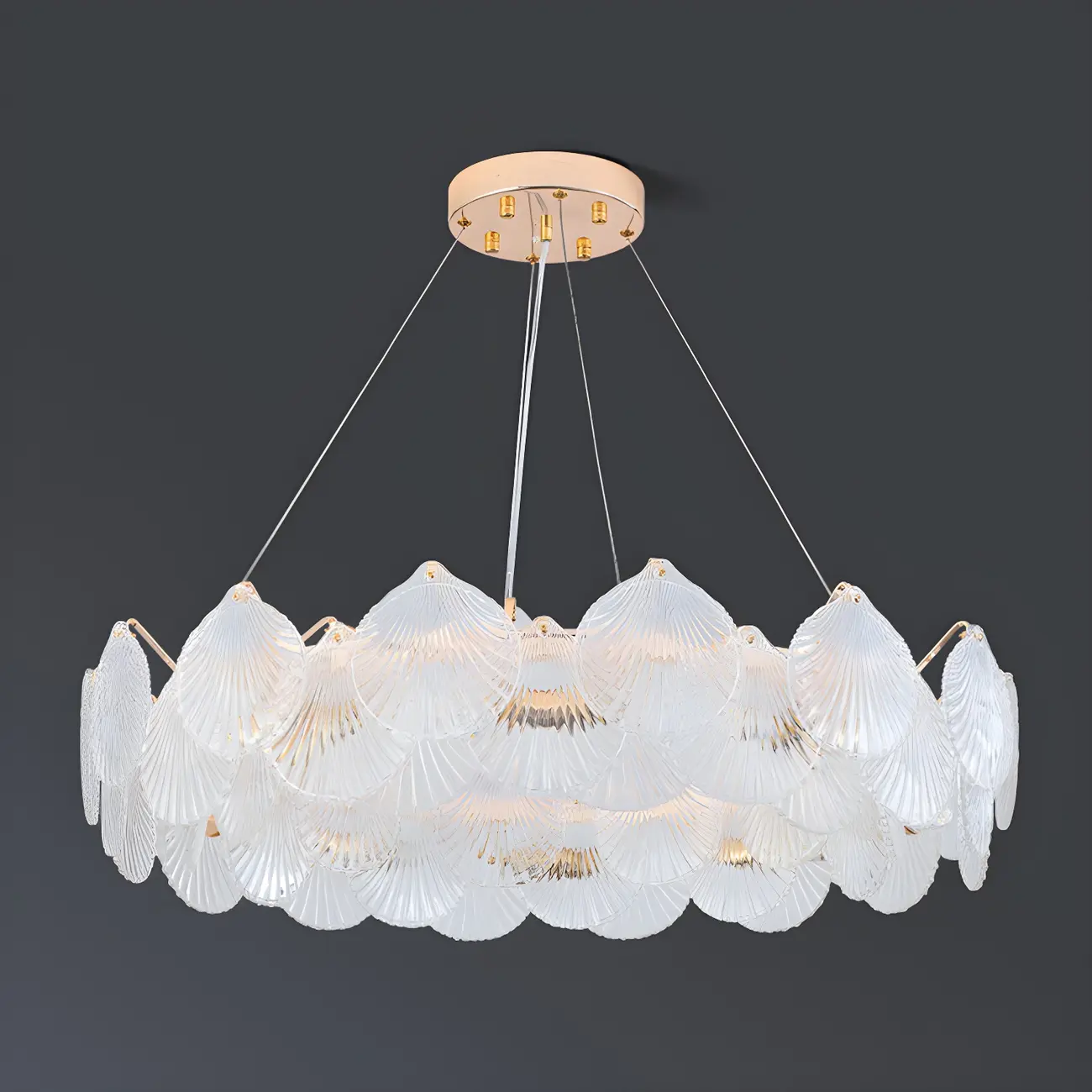 Modern Gold Shell Chandelier for Living Room Image - 10 | homeyfad