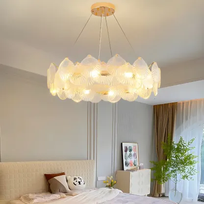 Modern Gold Shell Chandelier for Living Room Image - 15