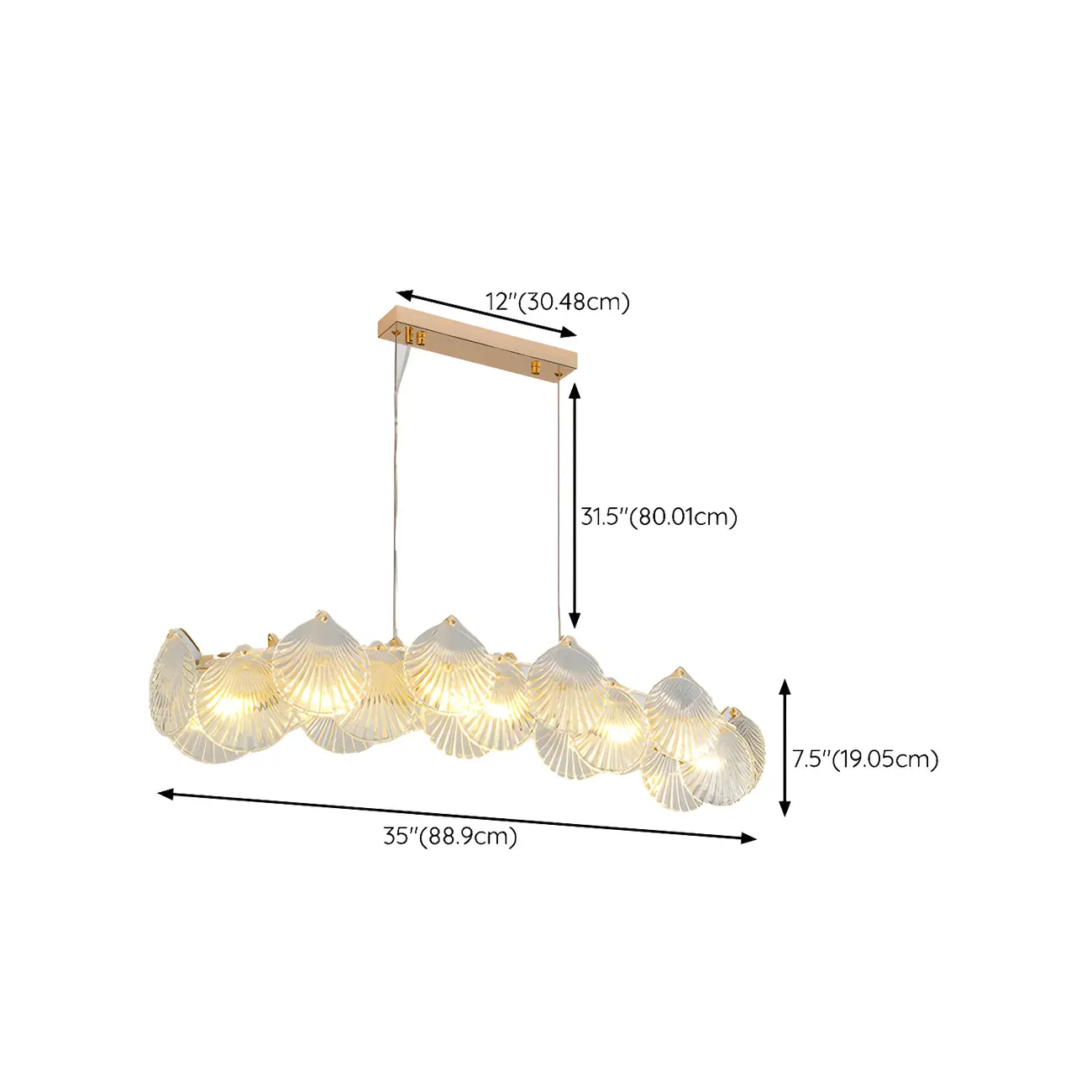 Modern Gold Shell Chandelier for Living Room Image - 19 | homeyfad