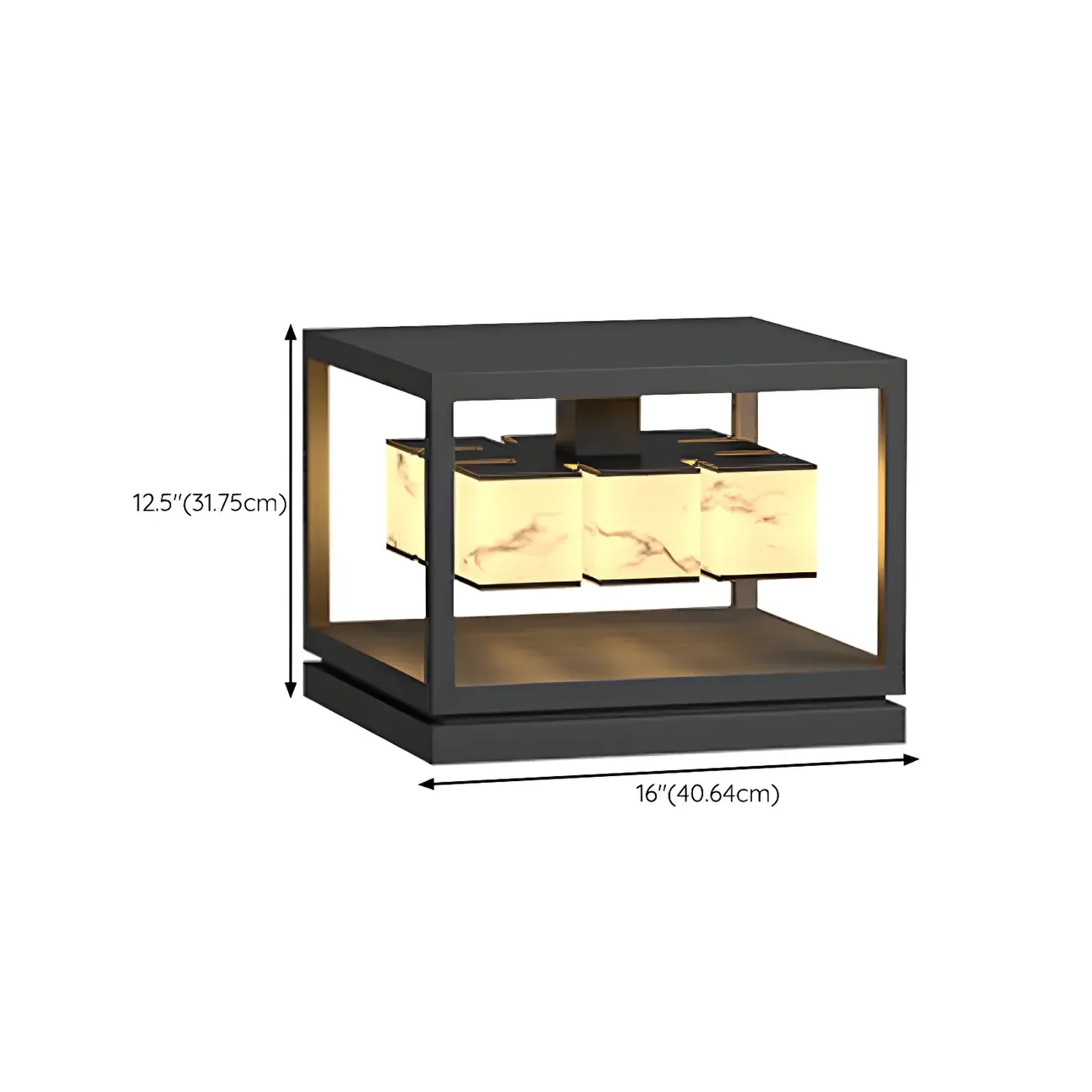 Modish Open Frame Layered Illuminant Post Cap Light Image - 11