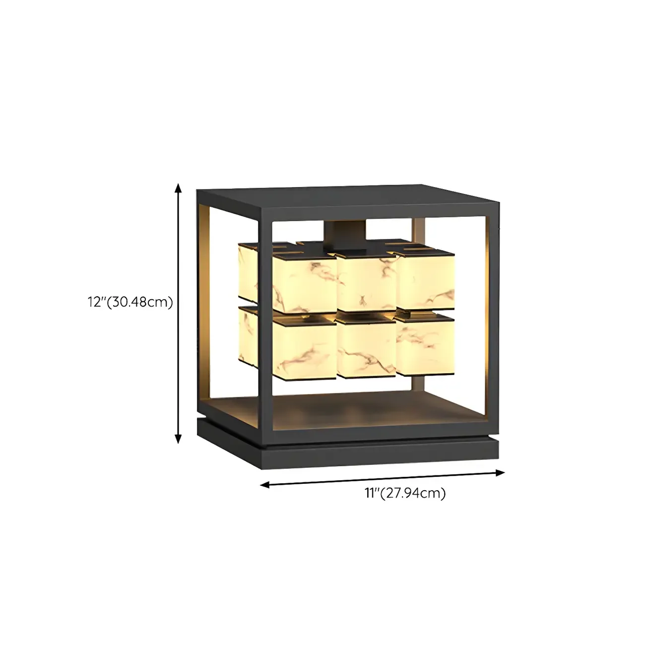 Modish Open Frame Layered Illuminant Post Cap Light Image - 12