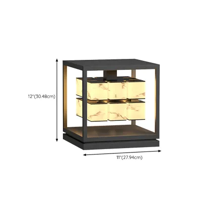 Modish Open Frame Layered Illuminant Post Cap Light Image - 12