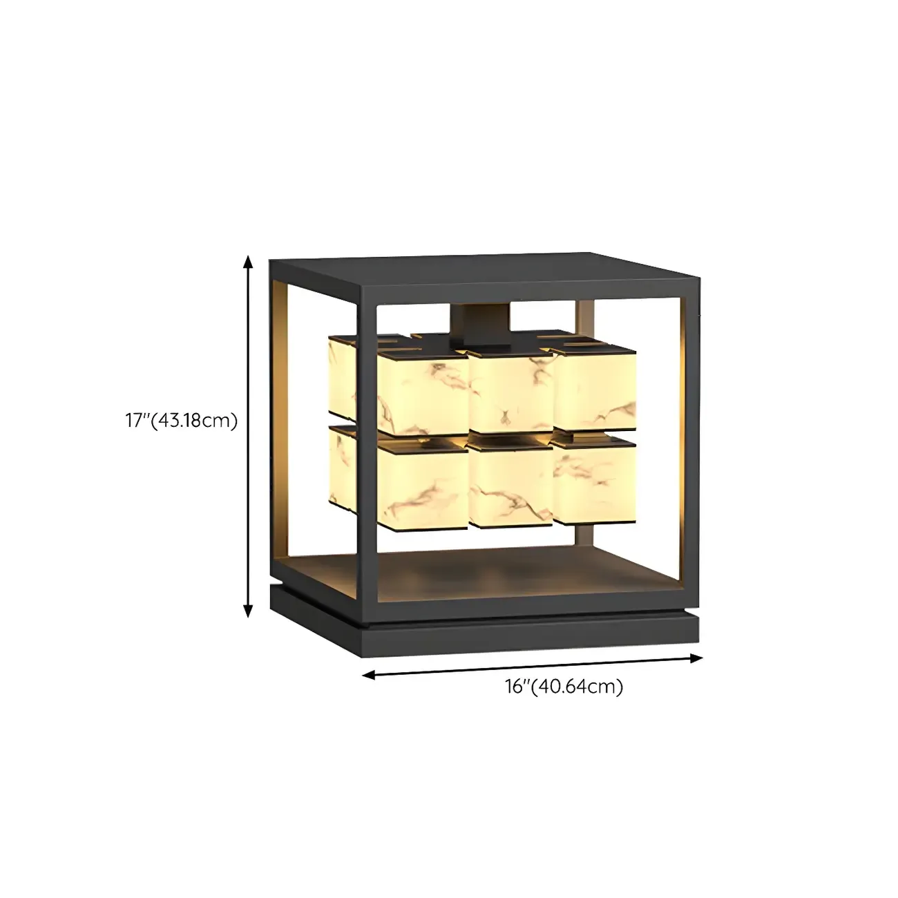 Modish Open Frame Layered Illuminant Post Cap Light Image - 13