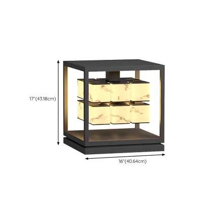 Modish Open Frame Layered Illuminant Post Cap Light Image - 13