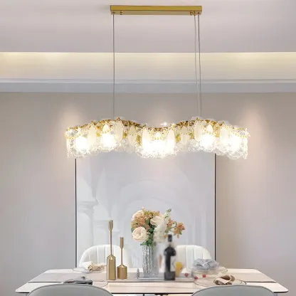 Geometric Clear Crystal Island Pendant Light Image - 3