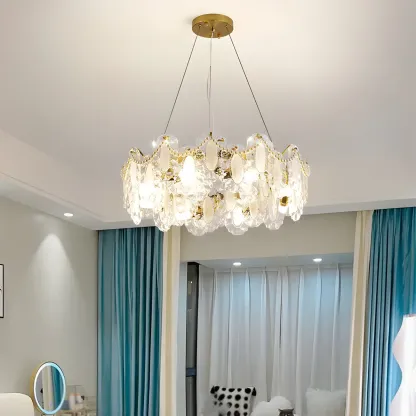 Geometric Clear Crystal Island Pendant Light Image - 1