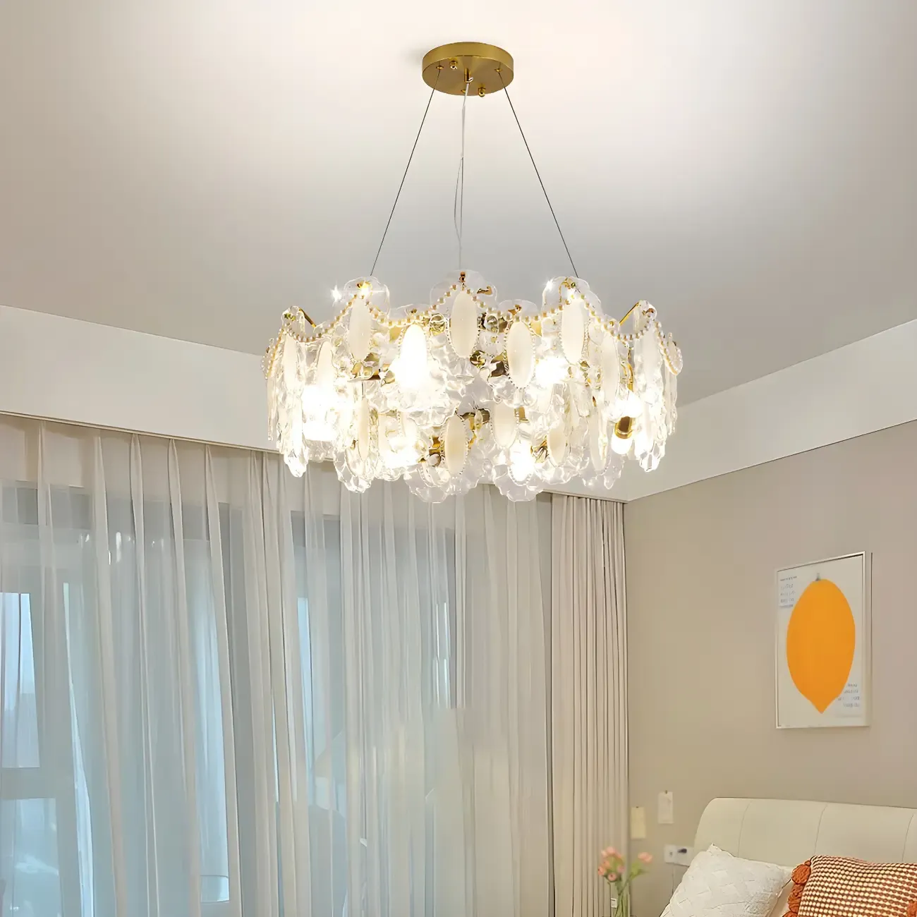 Geometric Clear Crystal Island Pendant Light Image - 2