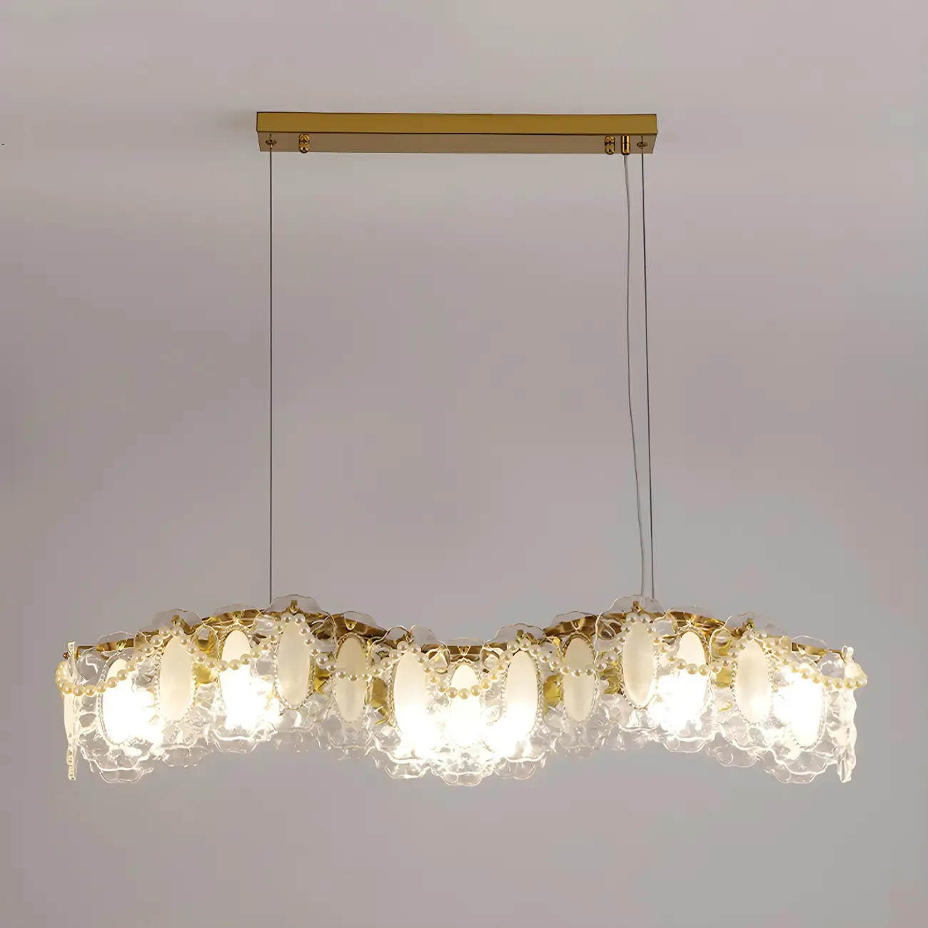 Geometric Clear Crystal Island Pendant Light Image - 6
