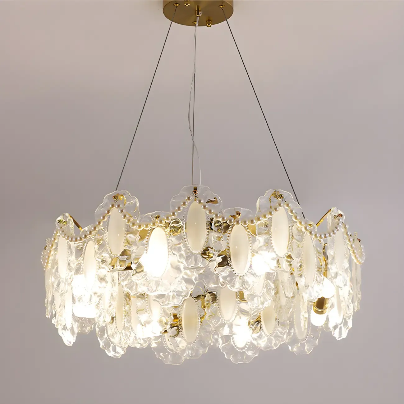 Geometric Clear Crystal Island Pendant Light Image - 7