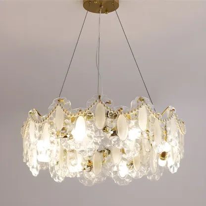 Geometric Clear Crystal Island Pendant Light Image - 7