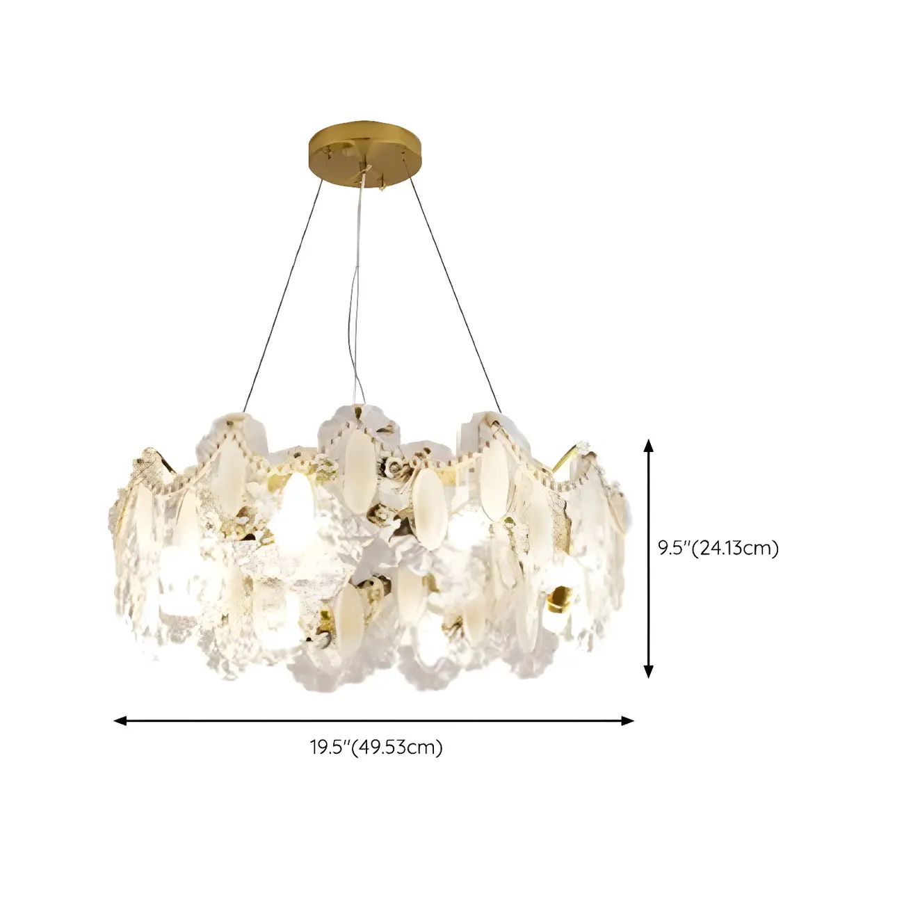 Geometric Clear Crystal Island Pendant Light #size