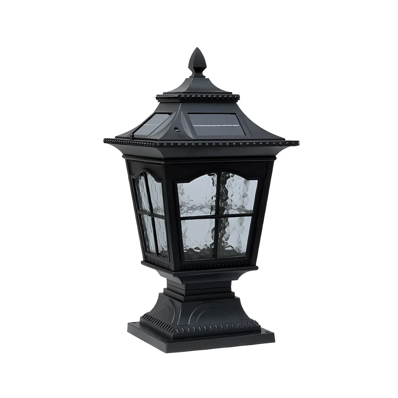 Retro Metal Clear Pane Solar Post Cap Light Image - 14 | homeyfad