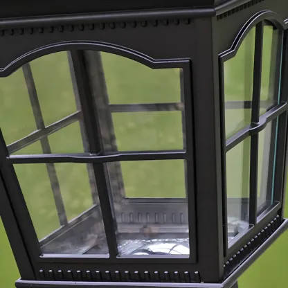Retro Metal Clear Pane Solar Post Cap Light Image - 11