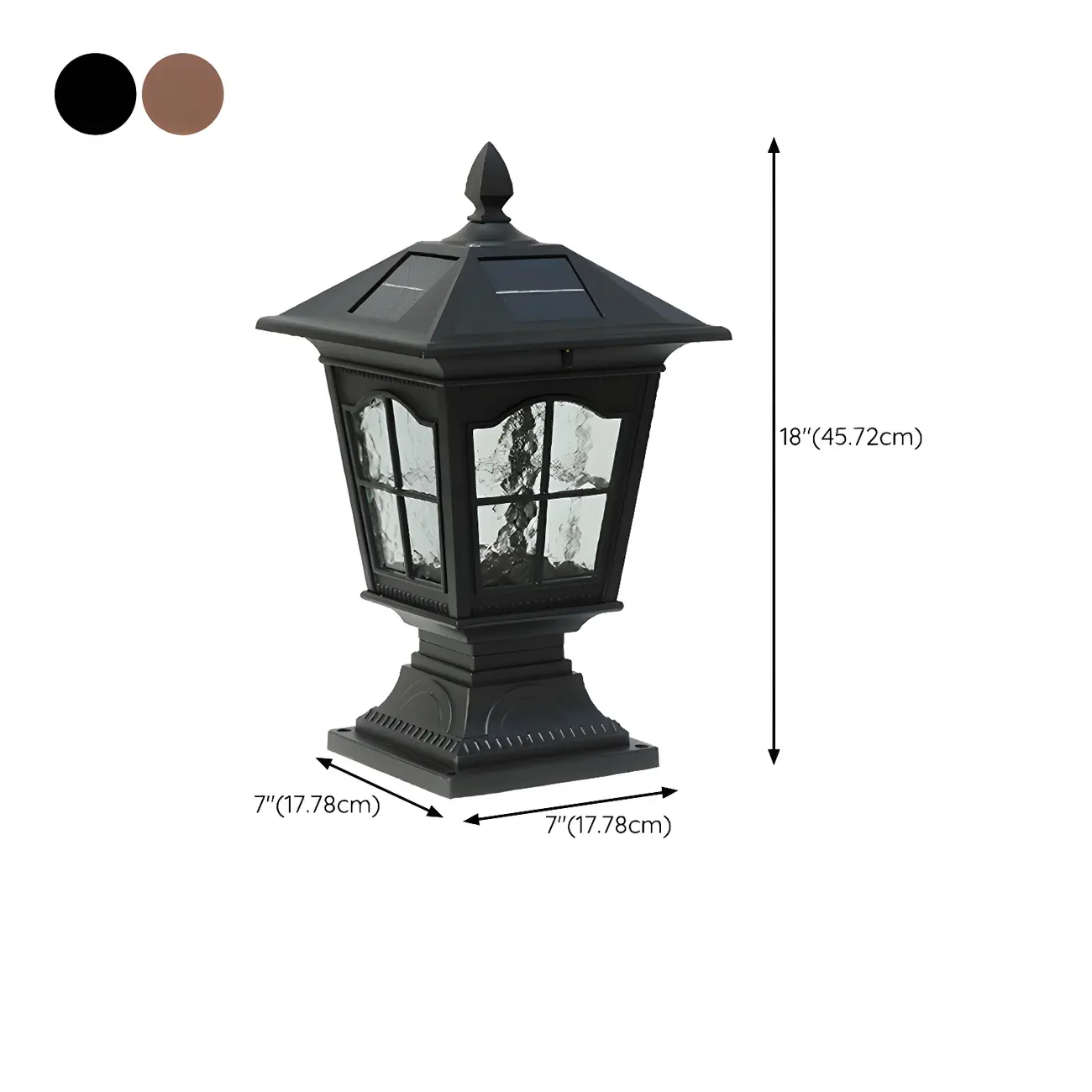 Retro Metal Clear Pane Solar Post Cap Light Image - 19 | homeyfad