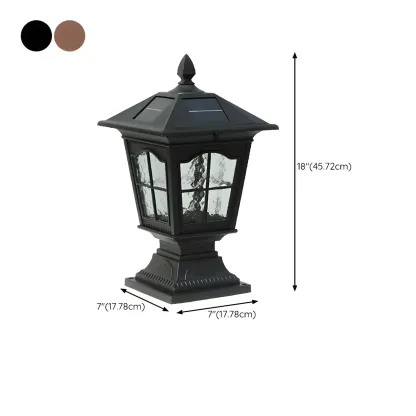 Retro Metal Clear Pane Solar Post Cap Light Image - 19