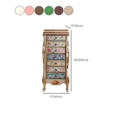 Traditional Green Finish Wooden Chest with Drawers for Bedroom #size