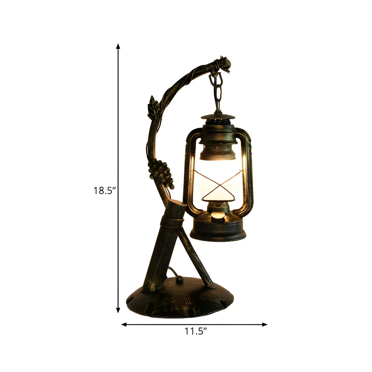 Industrial Metal Lantern Table Lamp in Brass for Indoor  Image - 4 | homeyfad