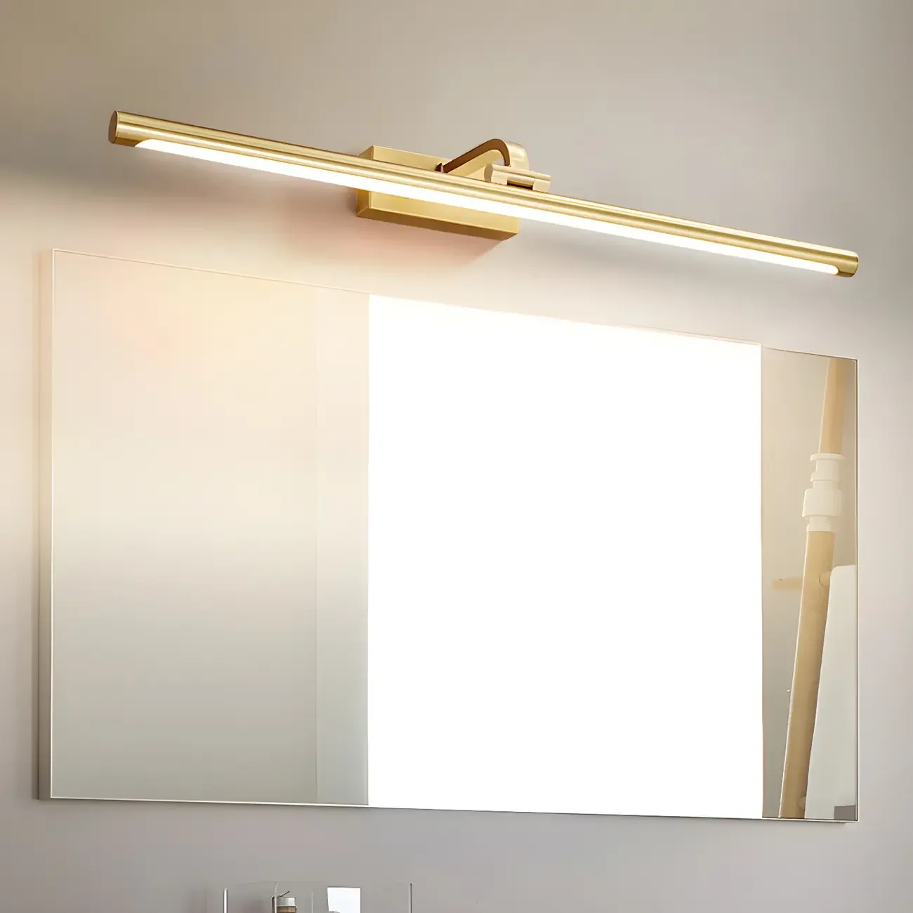 Glam Gold Metal LED Vanity Light with Acrylic Shade for Bathroom Image - 6