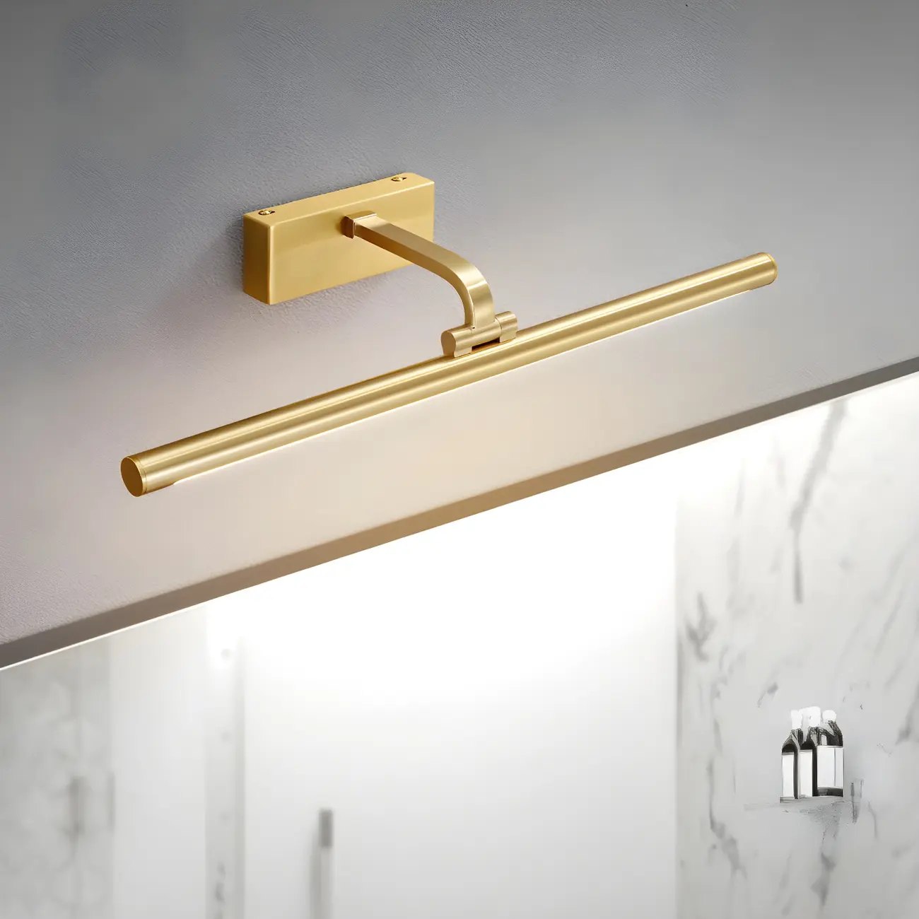 Glam Gold Metal LED Vanity Light with Acrylic Shade for Bathroom Image - 11 | homeyfad