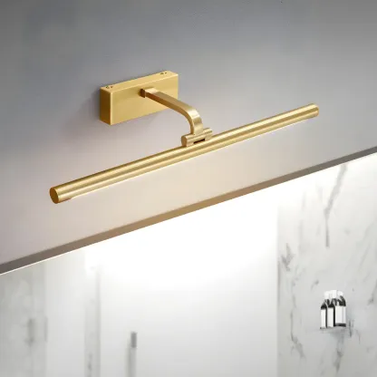 Glam Gold Metal LED Vanity Light with Acrylic Shade for Bathroom Image - 11