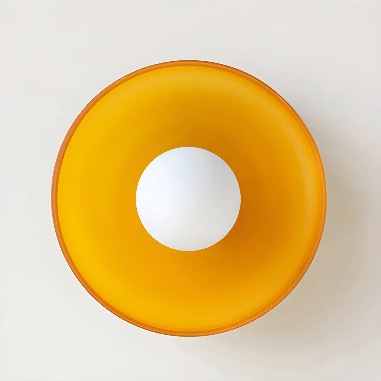 Nordic Round White Glass Flush Ceiling Light Image - 3 | homeyfad