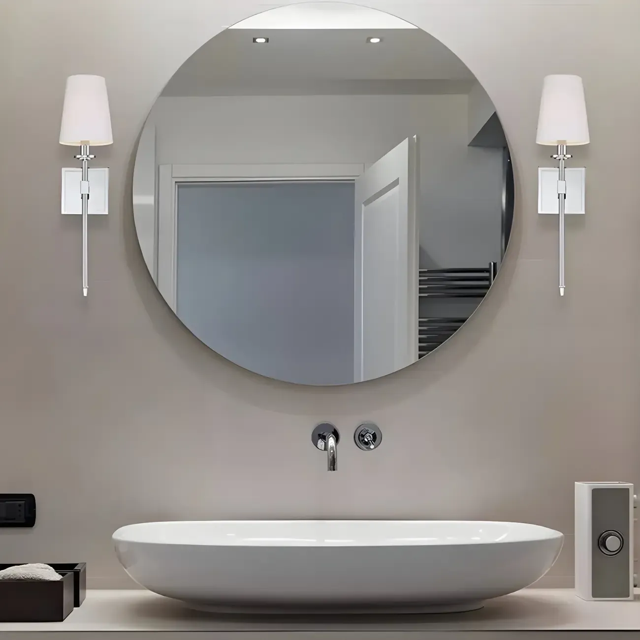 Mini Modern Straight Rod Metal Bathroom Vanity Light with Shade