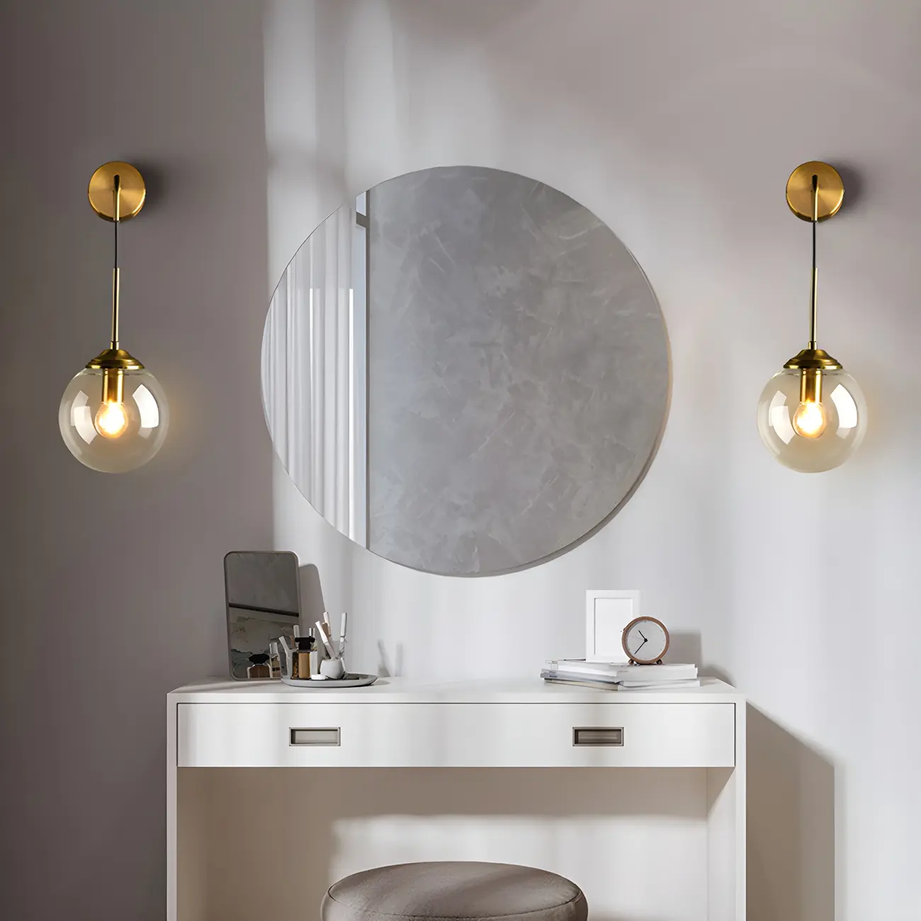 Glam Globe Vanity Light with Metal and Glass for Bathroom Image - 2 | homeyfad