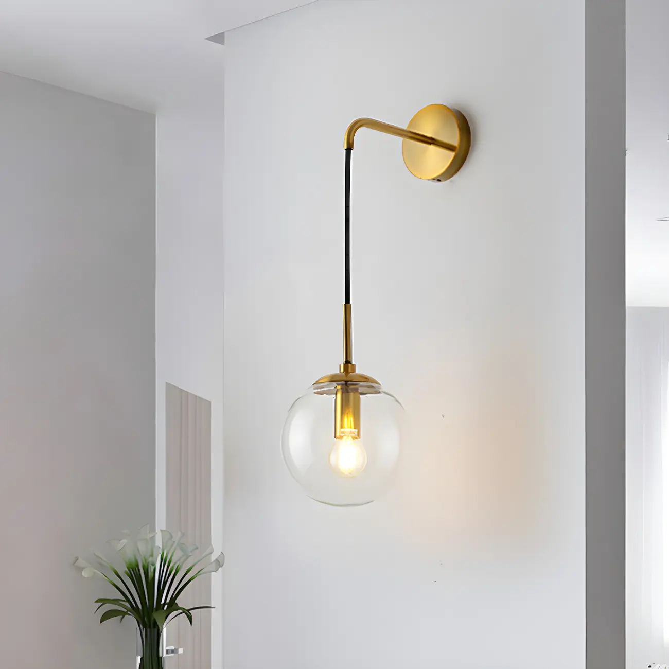 Glam Globe Vanity Light with Metal and Glass for Bathroom Image - 10 | homeyfad