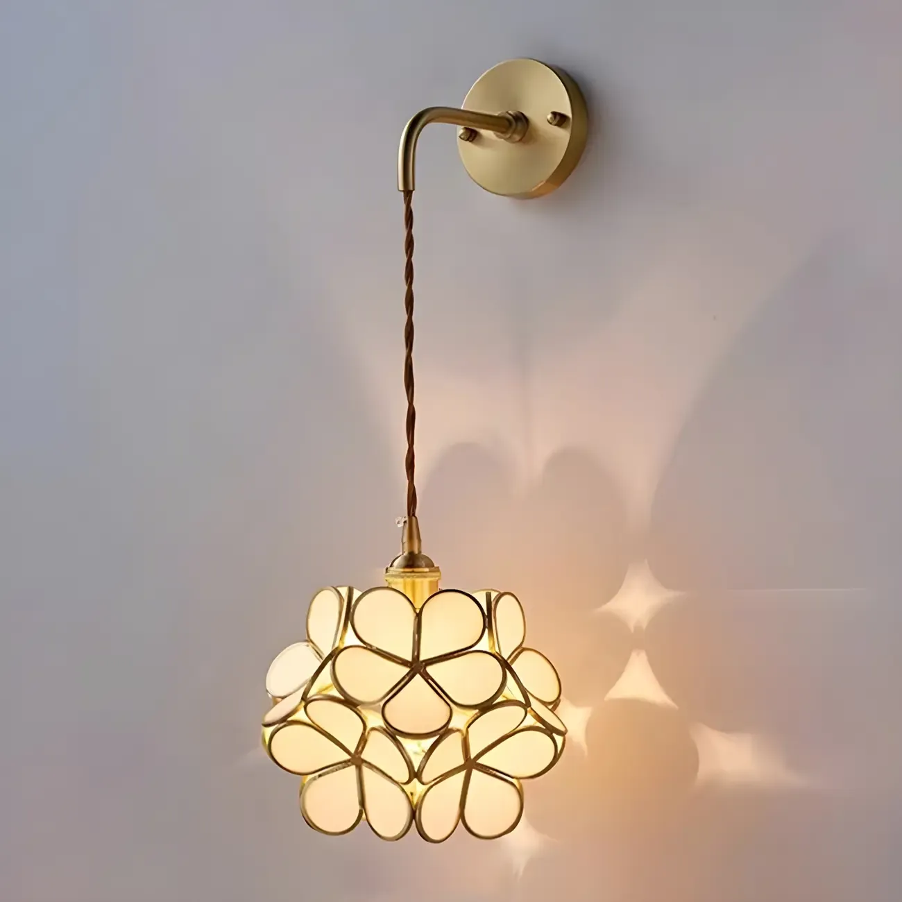 Modern Flower Prismatic Glass Arc Vanity Light Image - 2