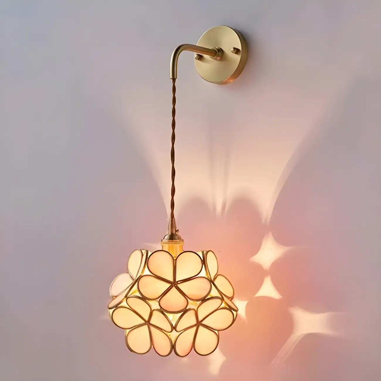 Modern Flower Prismatic Glass Arc Vanity Light Image - 4