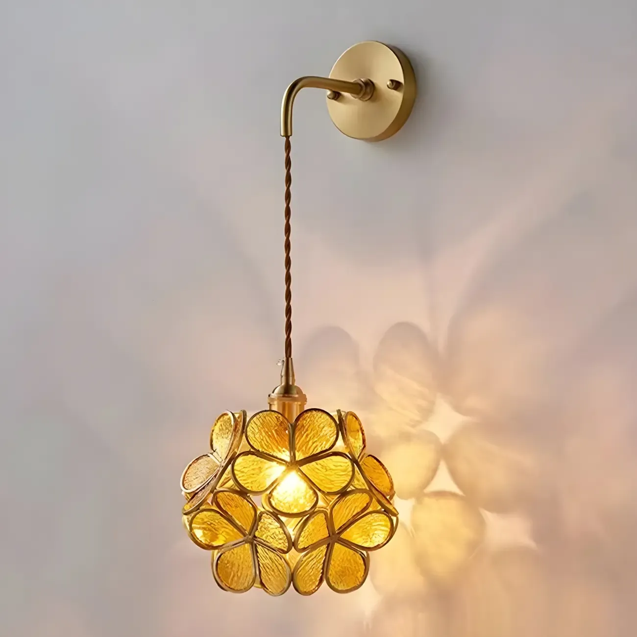 Modern Flower Prismatic Glass Arc Vanity Light Image - 5