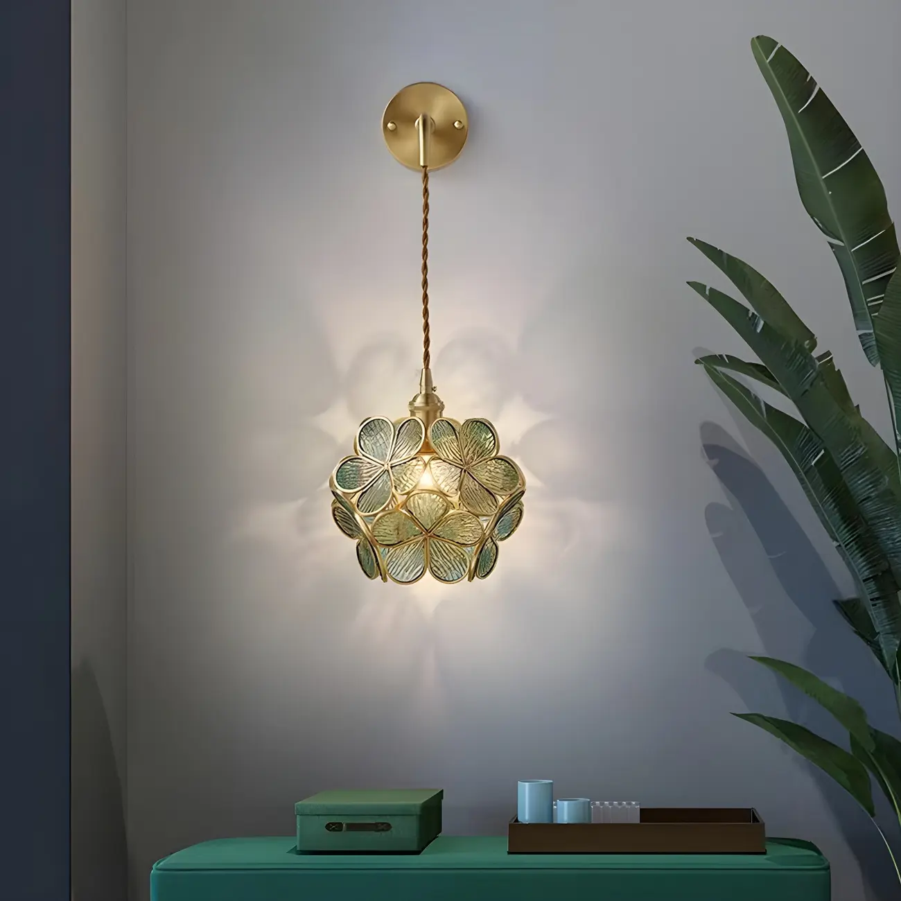 Modern Flower Prismatic Glass Arc Vanity Light Image - 6 | homeyfad