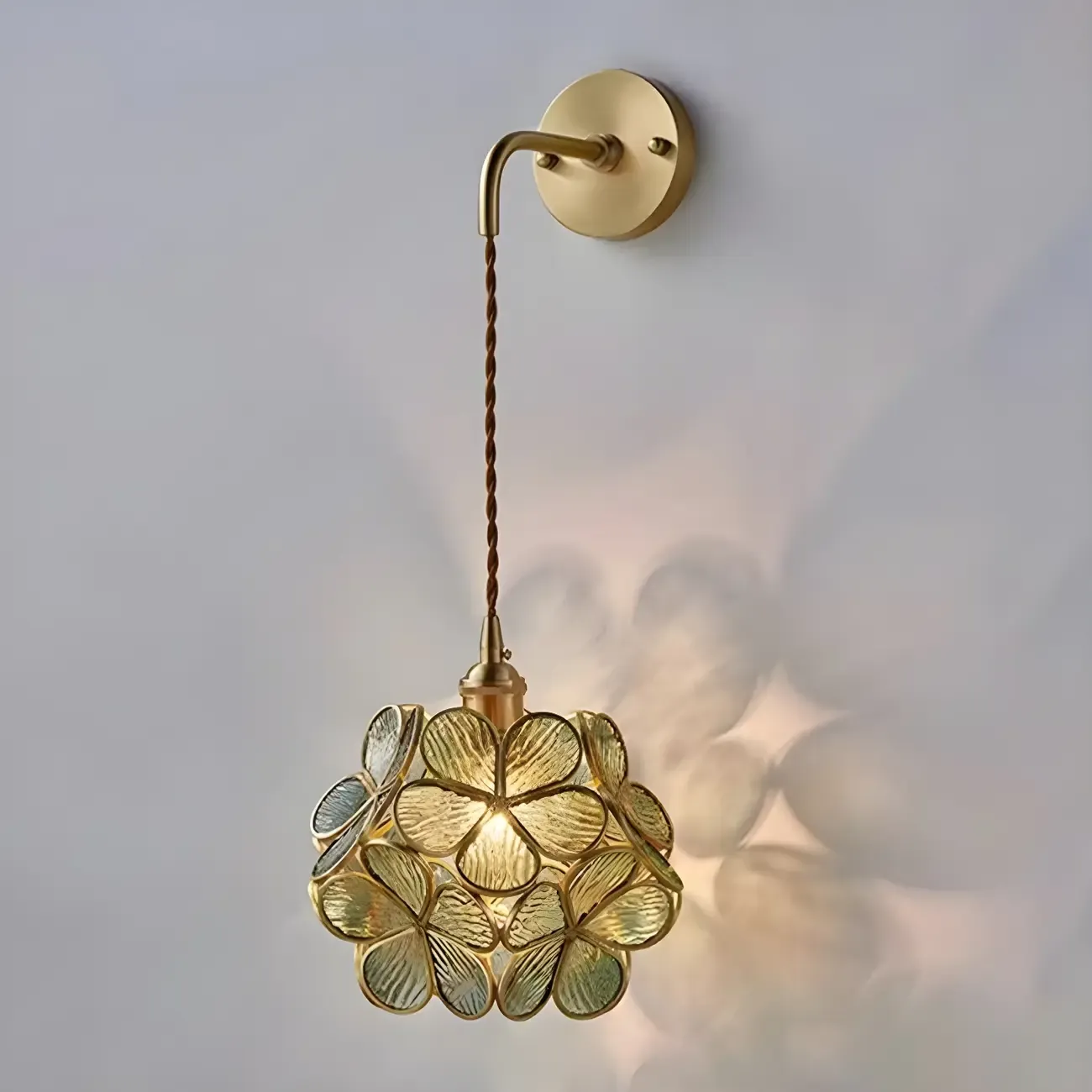 Modern Flower Prismatic Glass Arc Vanity Light Image - 7