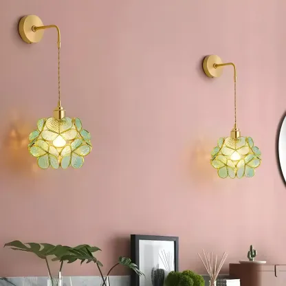 Modern Flower Prismatic Glass Arc Vanity Light Image - 8