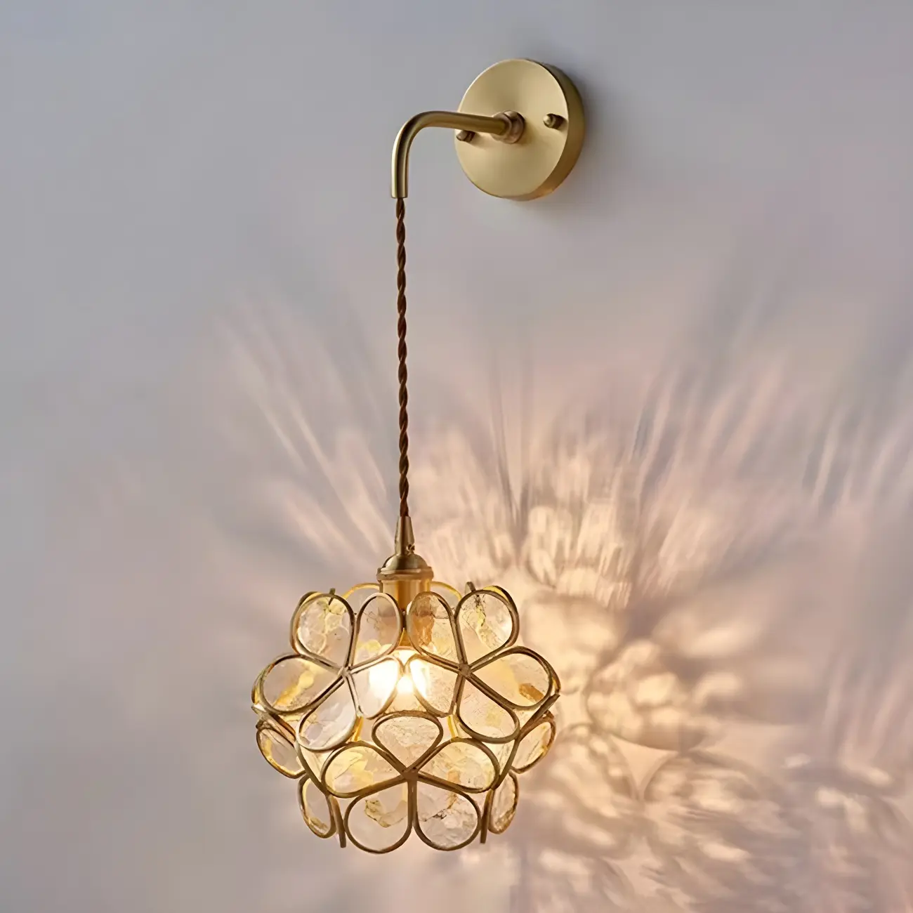 Modern Flower Prismatic Glass Arc Vanity Light Image - 9 | homeyfad