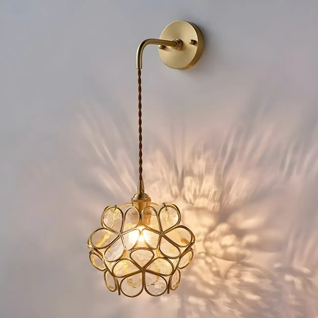 Modern Flower Prismatic Glass Arc Vanity Light Image - 9