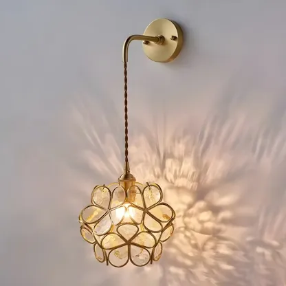 Modern Flower Prismatic Glass Arc Vanity Light Image - 9