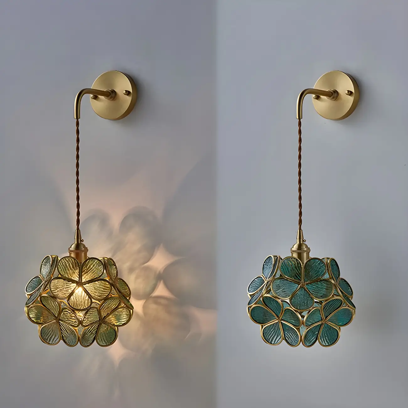 Modern Flower Prismatic Glass Arc Vanity Light Image - 12 | homeyfad