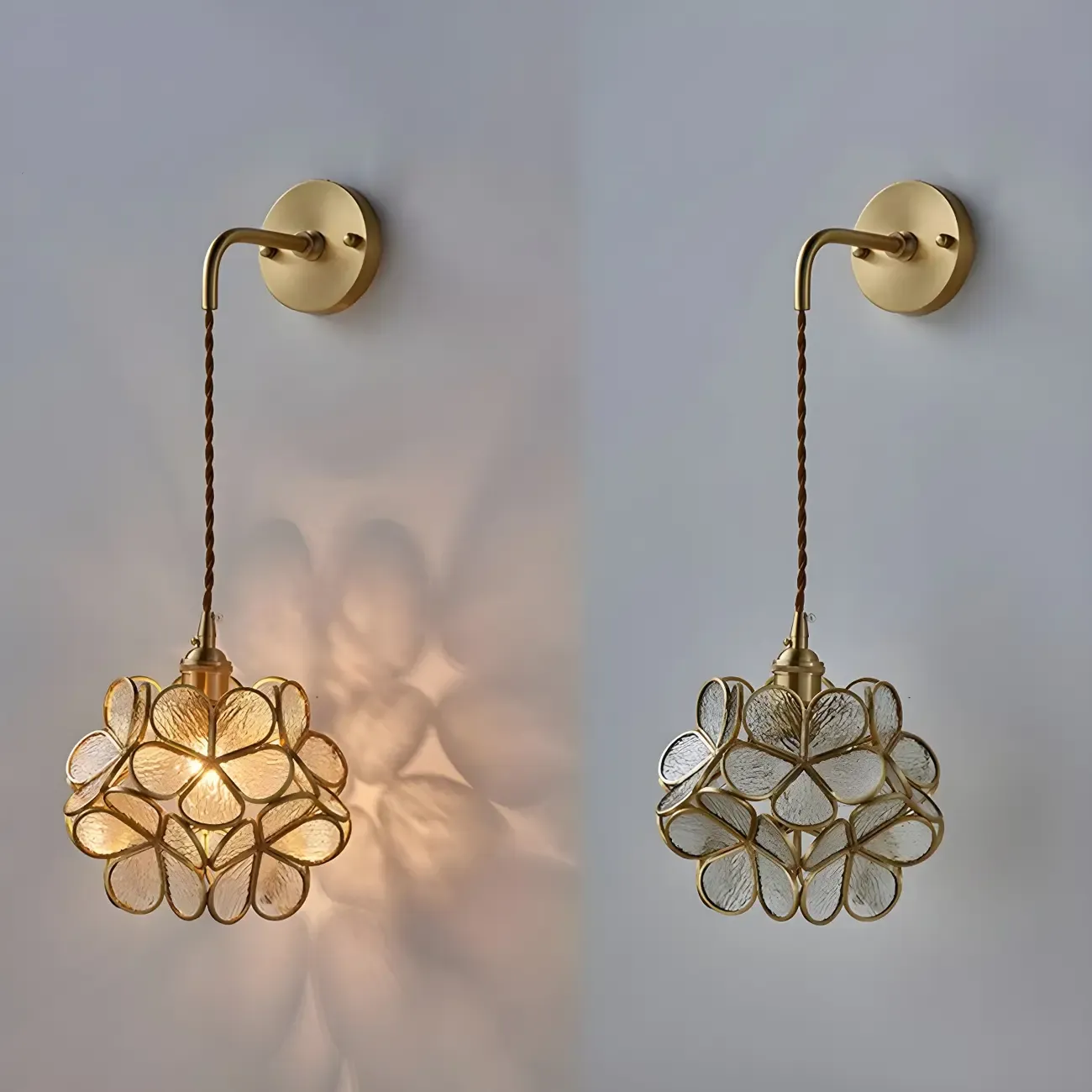 Modern Flower Prismatic Glass Arc Vanity Light Image - 13