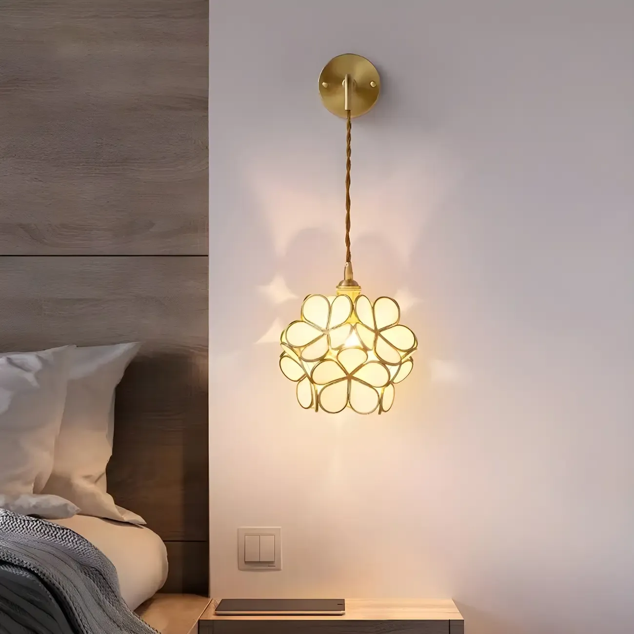 Modern Flower Prismatic Glass Arc Vanity Light Image - 18