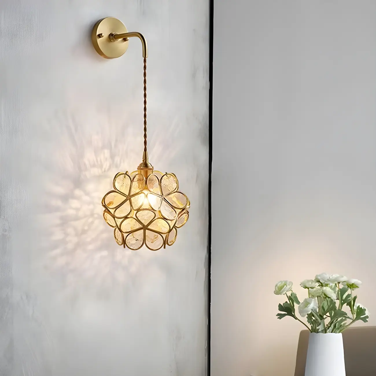 Modern Flower Prismatic Glass Arc Vanity Light Image - 19 | homeyfad