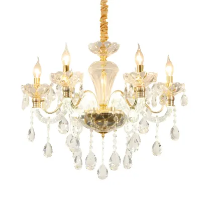 Modern Glamorous Gold Clear Crystal Chandelier  Image - 3