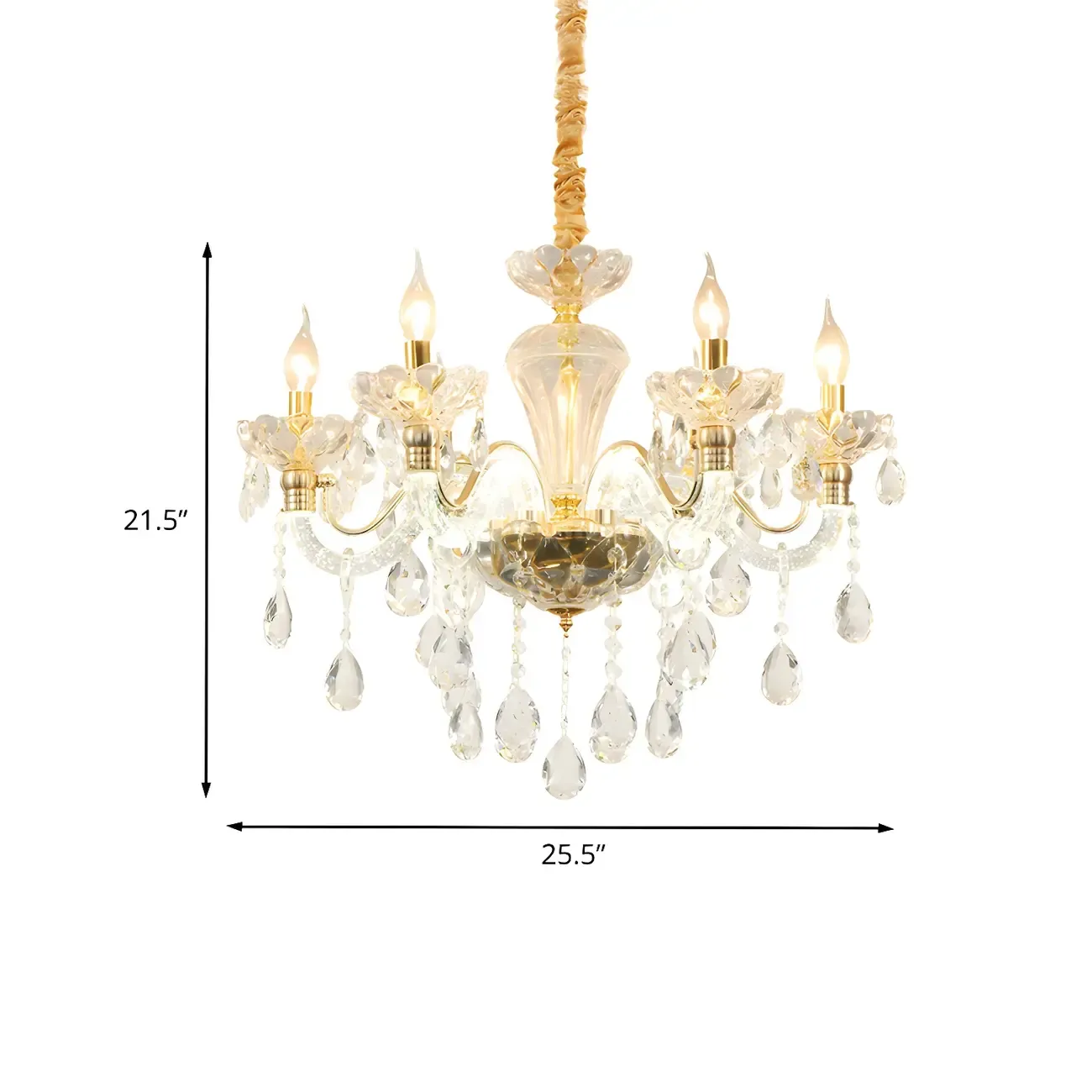 Modern Glamorous Gold Clear Crystal Chandelier  Image - 4