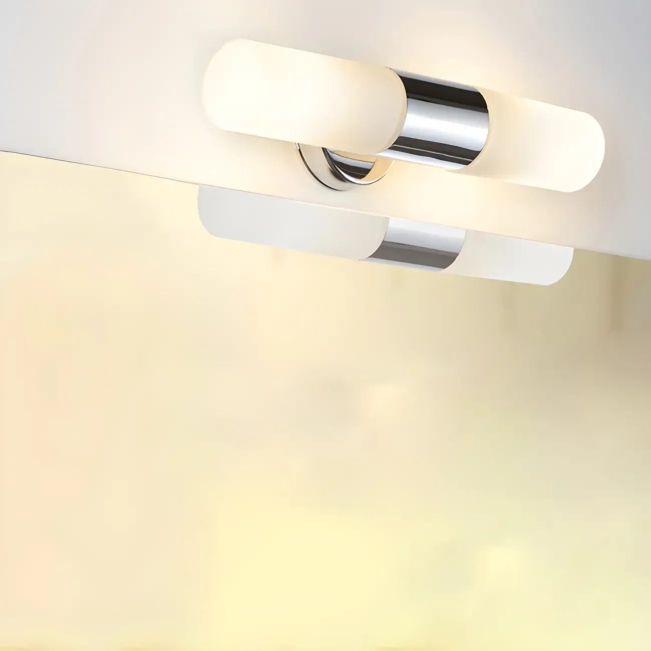 Modern Cylinder Glass Silver Dual Bathroom Vanity Light Image - 9