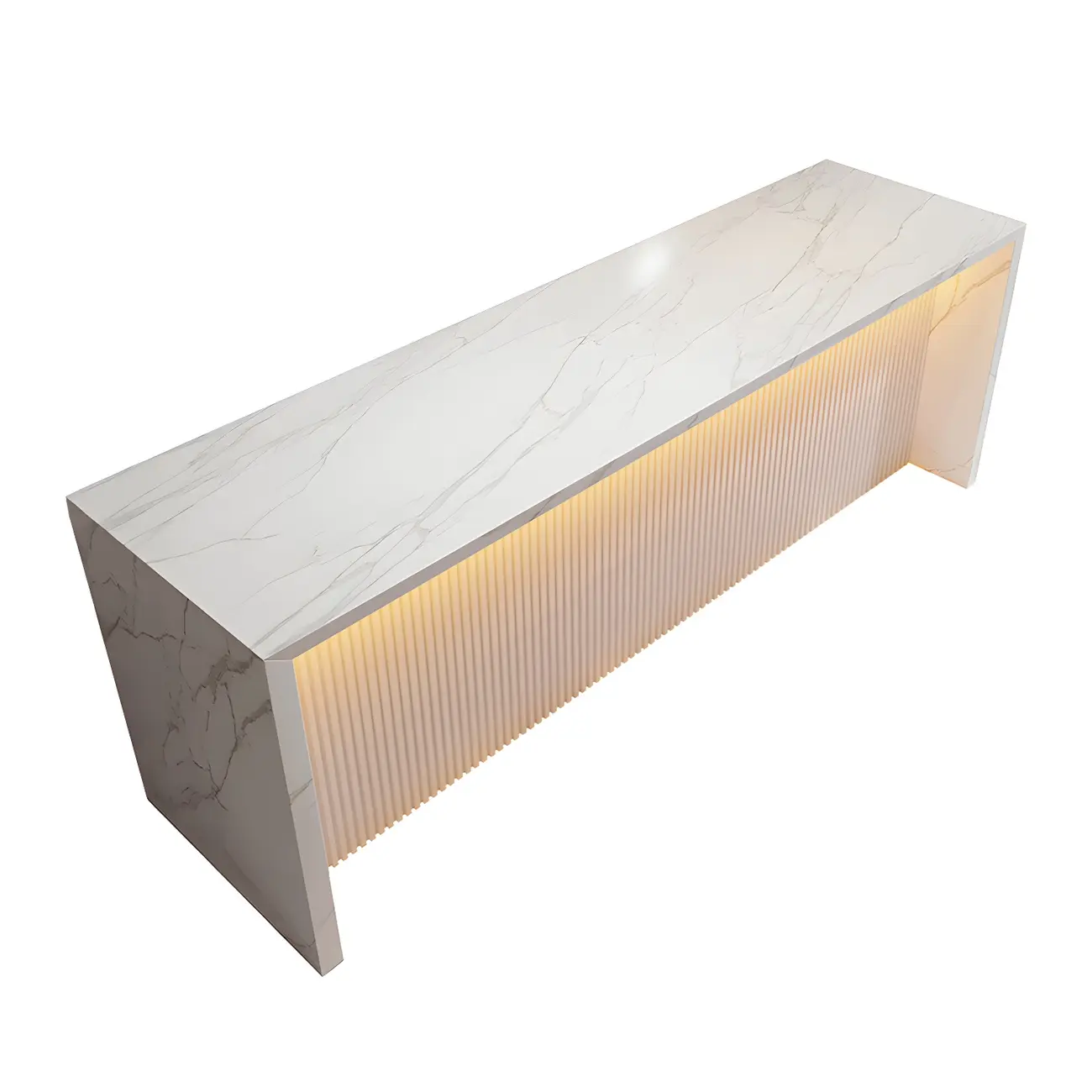 Modern LED White Marble Counter Height Bar Table Image - 5 | homeyfad