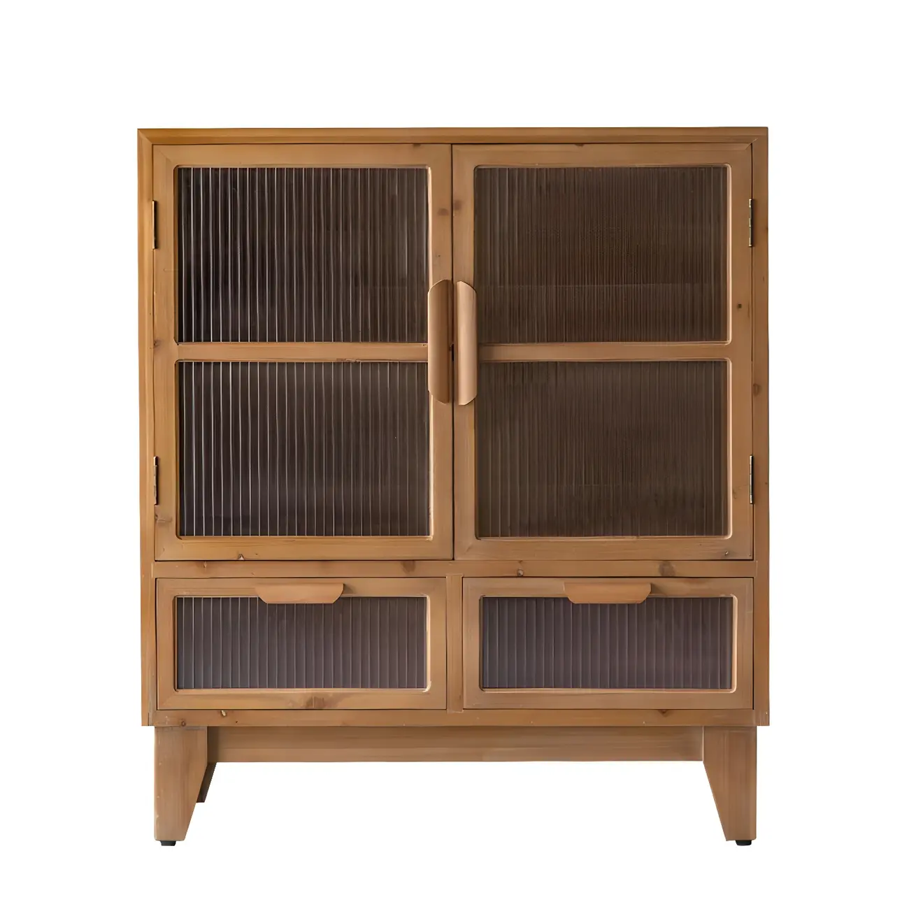Traditional Wooden Display Cabinet with 2-Drawers for Home Image - 7 | homeyfad